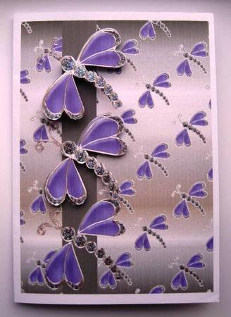Puple Dragonflies on Silver Featured Gallery Photo