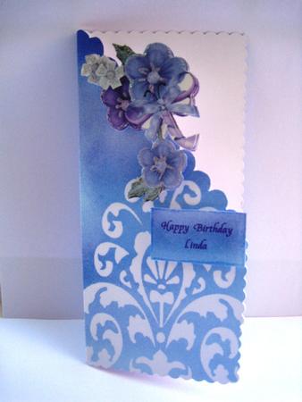 Corner Cut and Fold Floral Happy Birthday with Sympathy Just for You Enjoy Your Day by Elizabeth Boot