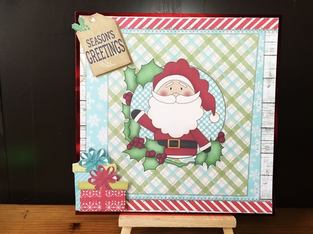 Waving Santa Card Front by Elizabeth Emery