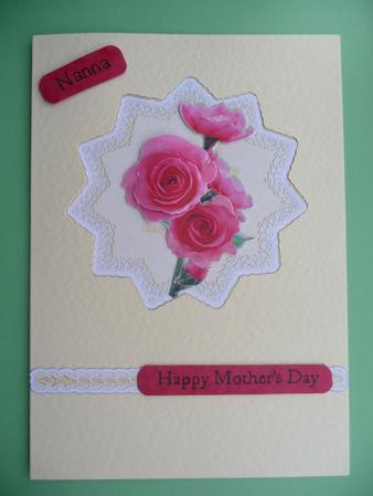 Roses and Old Lace Decoupage Card Front by Elizabeth Green