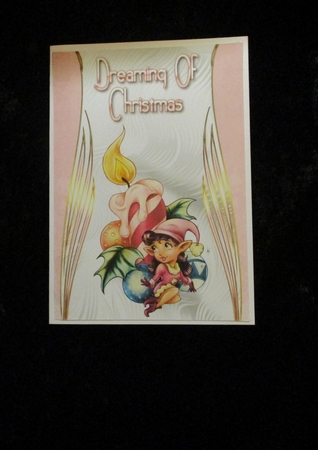  Dreaming of Christmas - 7x5 inch card front with decoupage by Lizzie Hartwell