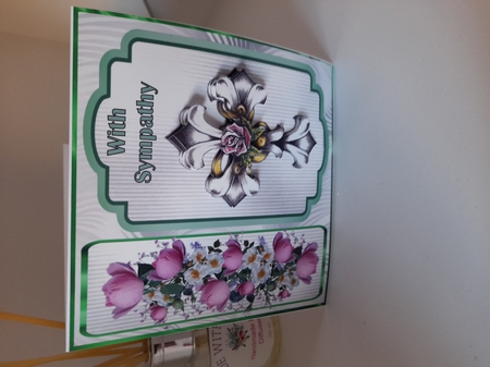 Sympathy 6 - 6x6 inch card front with decoupage by Lizzie Hartwell