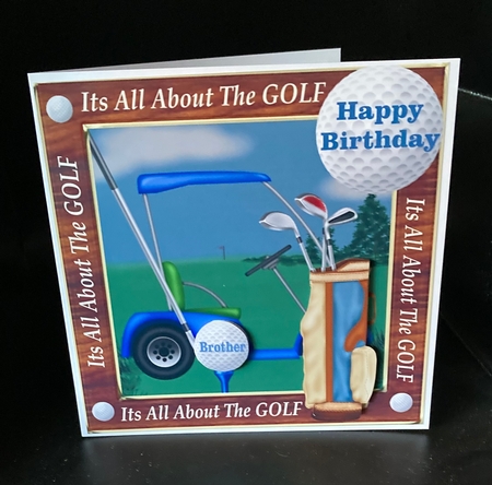 Family All about the golf card front by Lizzie Hartwell