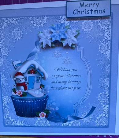 Christmas Cupcake And Poinsettia by Lizzie Hartwell