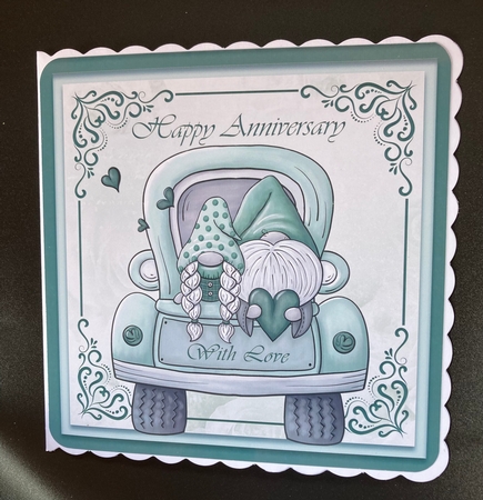 Anniversary Love Gnomes Green by Lizzie Hartwell