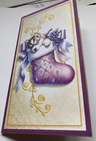 Puppy Christmas Stocking Money Card Kit-4 by Lizzie Hartwell