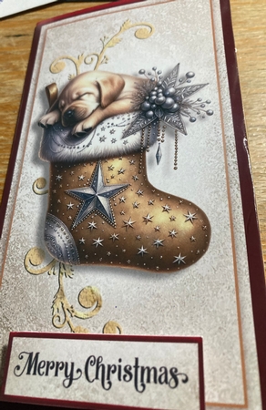 Puppy Christmas Stocking Money Card Kit-5 by Lizzie Hartwell