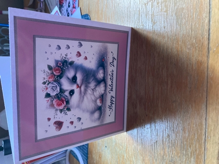 Valentines day Cute Cat by Lizzie Hartwell