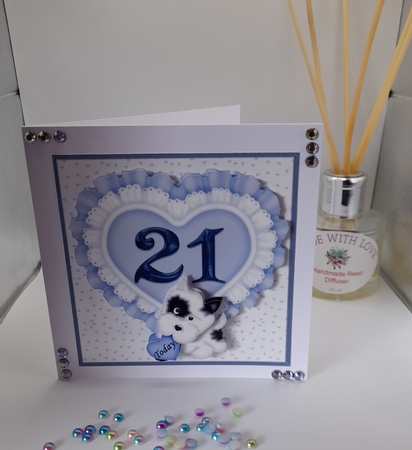 21 Today with Hearts and Lace Blue by Lizzie Hartwell