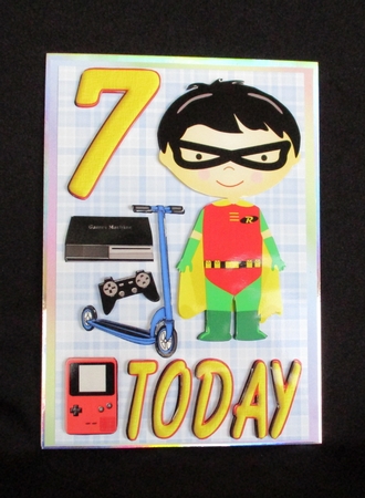 7th Birthday Boy Card Front by Lizzie Hartwell