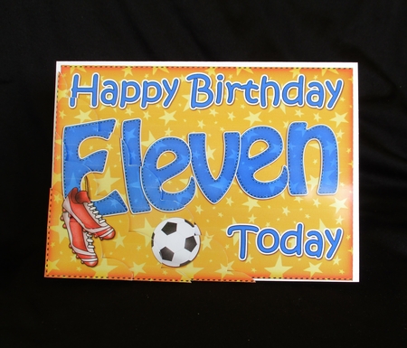 5x7 11th Birthday Football Scallop Corner by Lizzie Hartwell