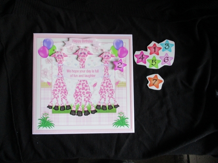 Pink Giraffe Decoupage Topper by Lizzie Hartwell
