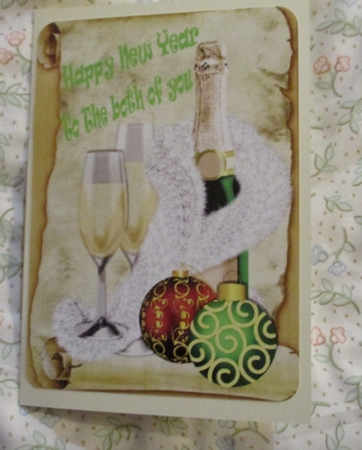 Happy New Year! Champagne and Glasses by Lizzie Hartwell