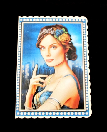 Art Deco Lady Athena Dark Blue by Lizzie Hartwell