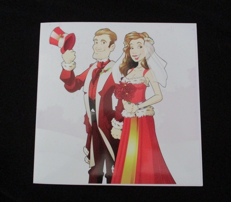 Christmas Wedding Couple 8x8 Quick Card by Lizzie Hartwell