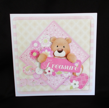 Baby Girl Bear - Diamond Panel Card Mini Kit by Lizzie Hartwell