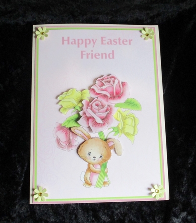 Easter bunny card topper & decoupage - Friend by Lizzie Hartwell