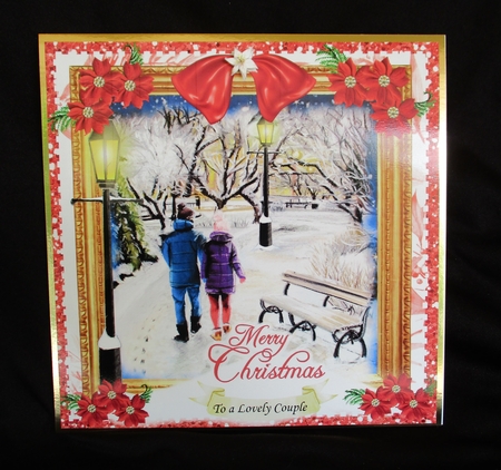 CHRISTMAS LAMPLIGHT WALK LOVELY COUPLE 8X8 by Lizzie Hartwell