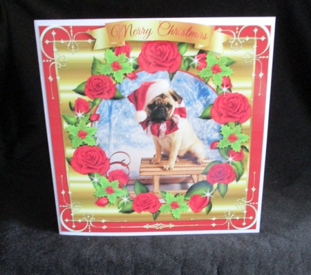 SANTA PUG ON SLEIGH MINI KIT by Lizzie Hartwell