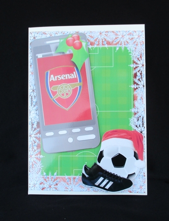 Christmas football phone card Arsenal Fan by Lizzie Hartwell