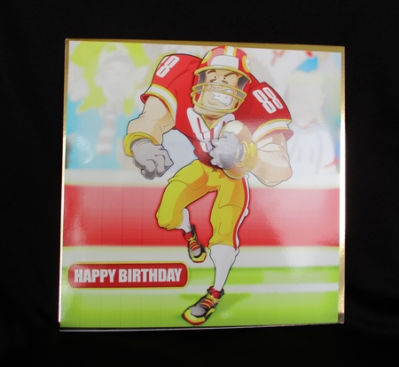 American Football Dude (Red and Yellow) 8x8 by Lizzie Hartwell