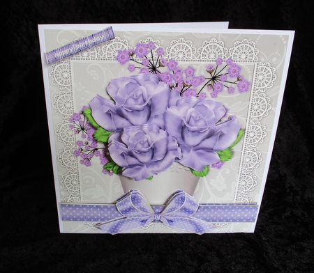 Flowerpot with Purple Roses Mini Kit by Lizzie Hartwell