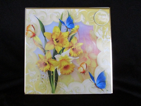 Spring Morning Decoupage Card Front by Lizzie Hartwell