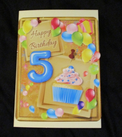 Birthday Bright Card Topper - 5th Birthday by Lizzie Hartwell