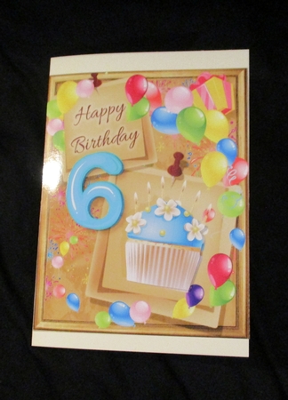 Birthday Bright Card Topper - 6th Birthday by Lizzie Hartwell