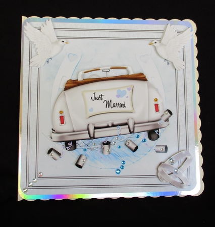 Just Married 8x8 Card Front Topper by Lizzie Hartwell