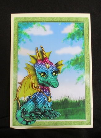 Sweet Little Emerald Green Dragon by Lizzie Hartwell