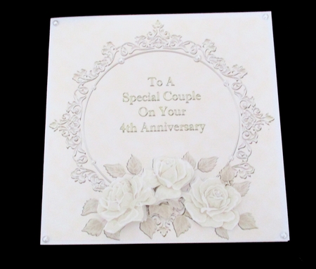 Rose Frame 4th Anniversary Card by Lizzie Hartwell