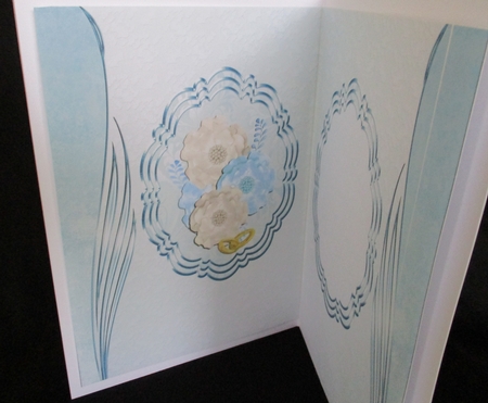 Blue & White Floral 5th Anniversary Card Insert by Lizzie Hartwell