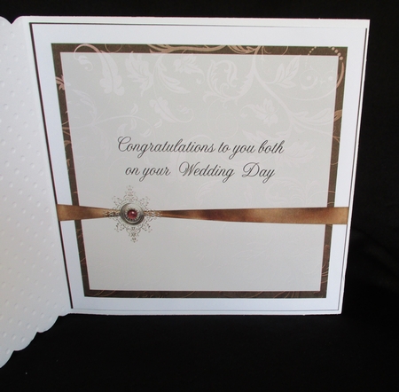 Bronze Scroll decorative Congratulations Wedding Insert 6x6inch by Lizzie Hartwell