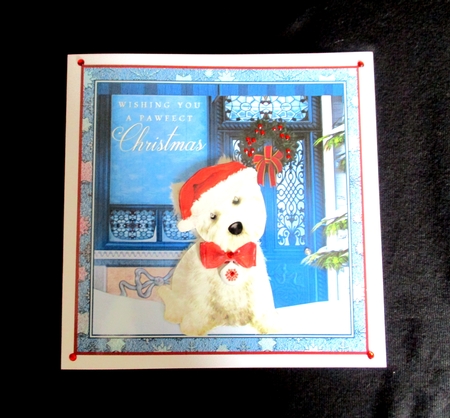 Westie Christmas 1 - Red Bow by Lizzie Hartwell