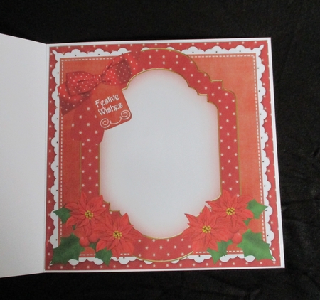 Red Robin Festive Wishes 8x8inch Fancy Insert Panel by Lizzie Hartwell
