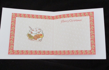 Christmas Hot chocolate with seasonal cookies on gingerbread men background insert 11x6 by Lizzie Hartwell