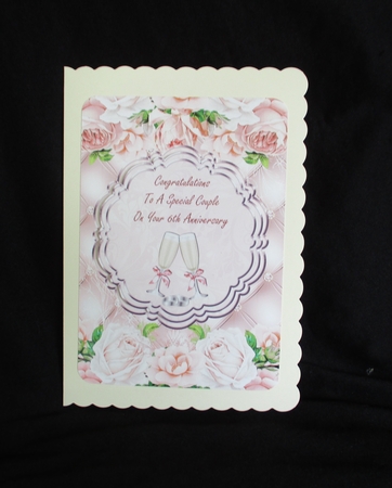 6th Anniversary Pink Flowers & Champagne by Lizzie Hartwell
