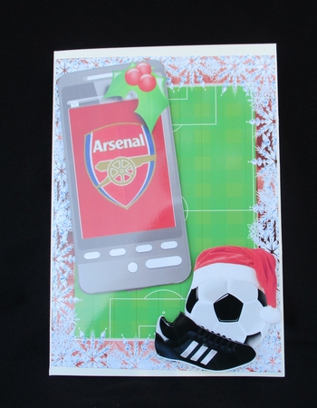 Christmas football phone card Arsenal Fan  by Lizzie Hartwell