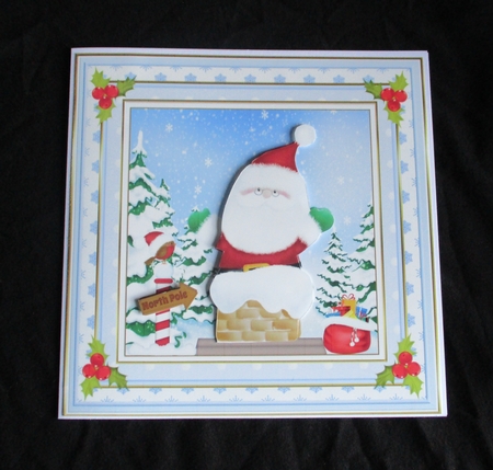 Santa & Robin Christmas Decoupage Topper 3 by Lizzie Hartwell