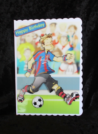 Football Dude Spanish Red and Blue by Lizzie Hartwell
