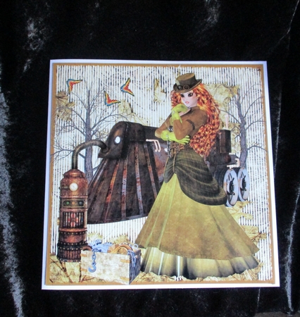Steampunk Lady and Engine by Lizzie Hartwell