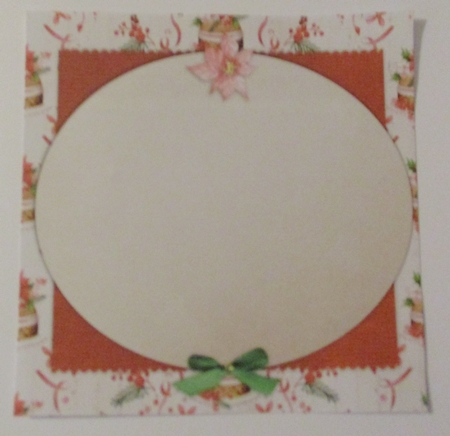 Vintage Christmas card with wine and pudding insert and tag for topper for 6x6 card by Lizzie Hartwell