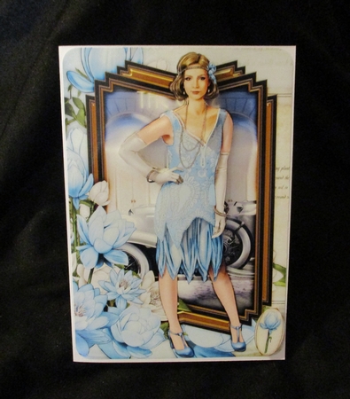 Art Deco Lady Lily 4 Sheet mini Kit Light Blue by Lizzie Hartwell