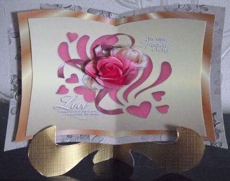 Anniversary or Wedding Book Sheet with Stand and Decoupage by Elizabeth Martin