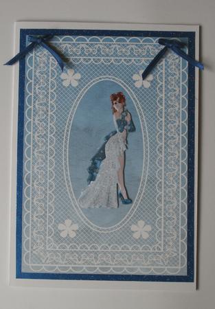 Lady in Blue in Lace Frame Step by Step by Elizabeth Shepphard