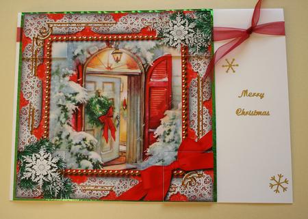 Christmas Welcome Door Snow 8inch Picture Sheet by Elizabeth Shepphard