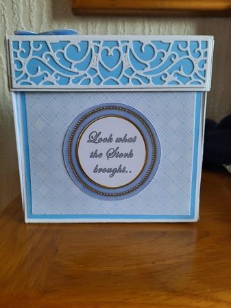 Blue Paint New Baby Mix1 Sentiment Round Toppers by Elizabeth Svonja