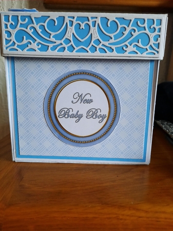 Blue Paint New Baby Mix1 Sentiment Round Toppers by Elizabeth Svonja