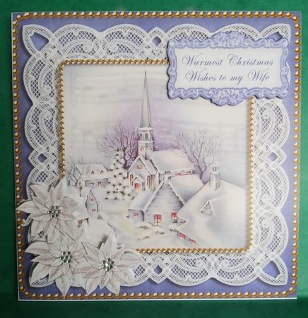 Blue Church Warmest Wife 8in Sentiment Topper by Elizabeth Svonja